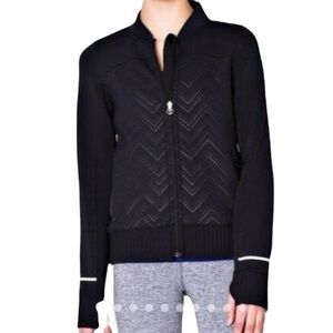 Ivivva Girls Black Chevron Warp Speed Outer Space Reflective Jacket 12